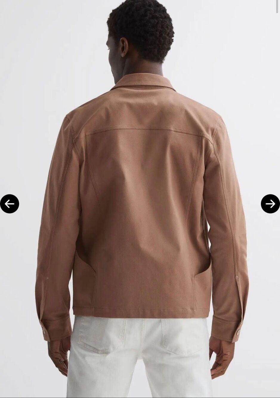 PAIGE $500 Elsmar Jacket Deep Mauve Cotton Blend Mens S NWT - Picture 4 of 12